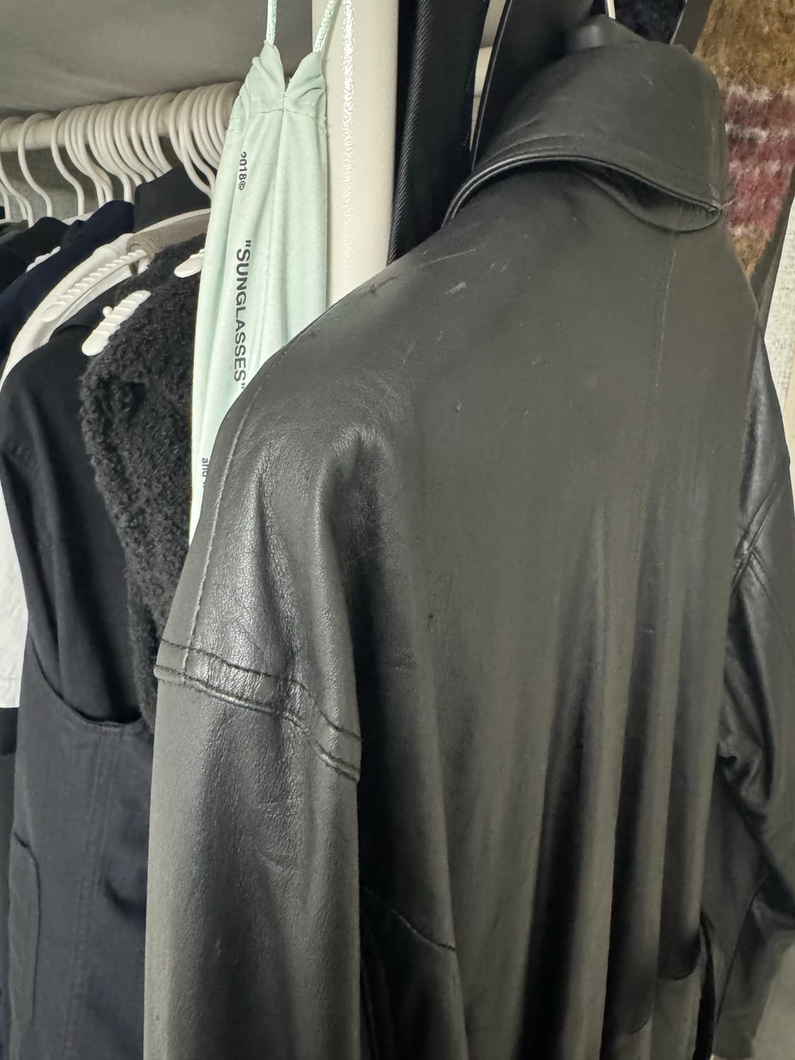 빈티지 레더 트렌치 코트 상품이미지6