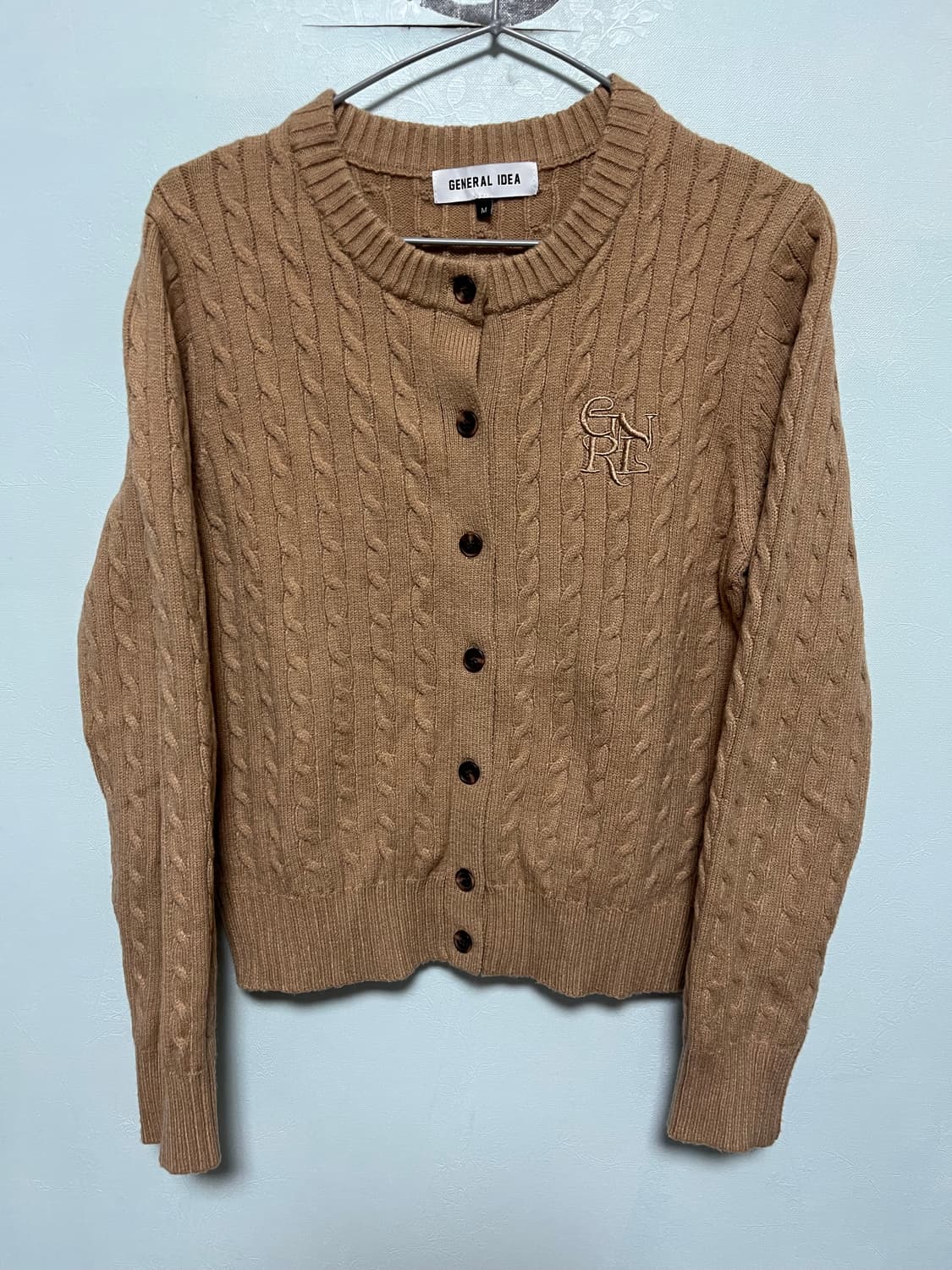 제너럴아이디어 브라운 꽈배기 가디건 상품이미지1