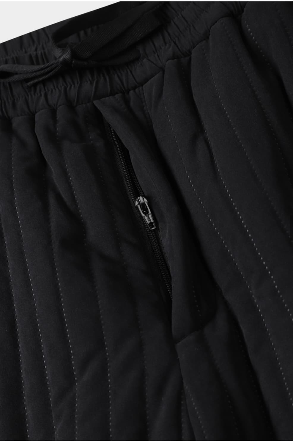 247시리즈 퀼티드 셋업 와이드 팬츠 BLACK 상품이미지5