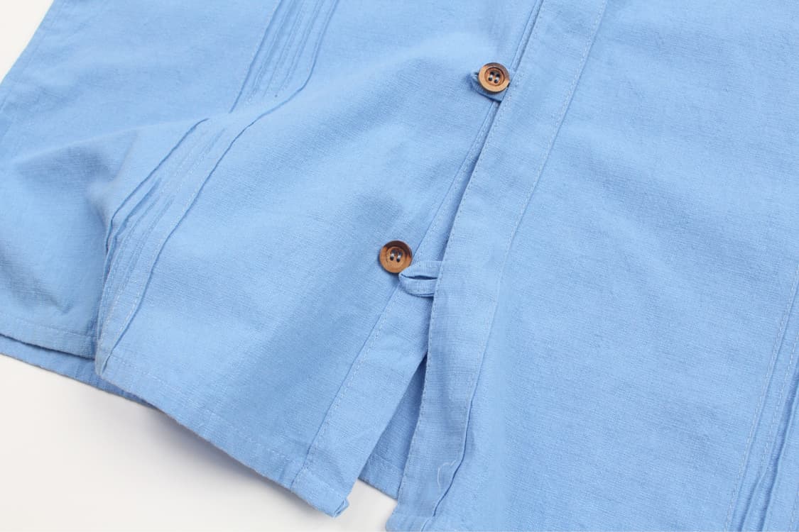 Tarami Band Collar Guayabera Shirt 상품이미지6