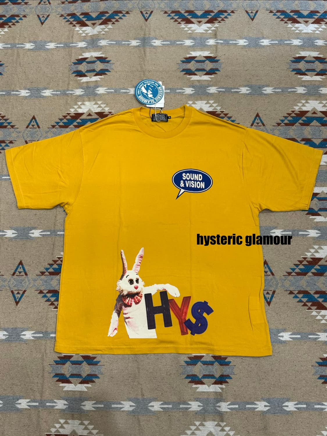[XL][100] 히스테릭글래머 사운드엔 비전 티셔츠 옐로우 상품이미지1
