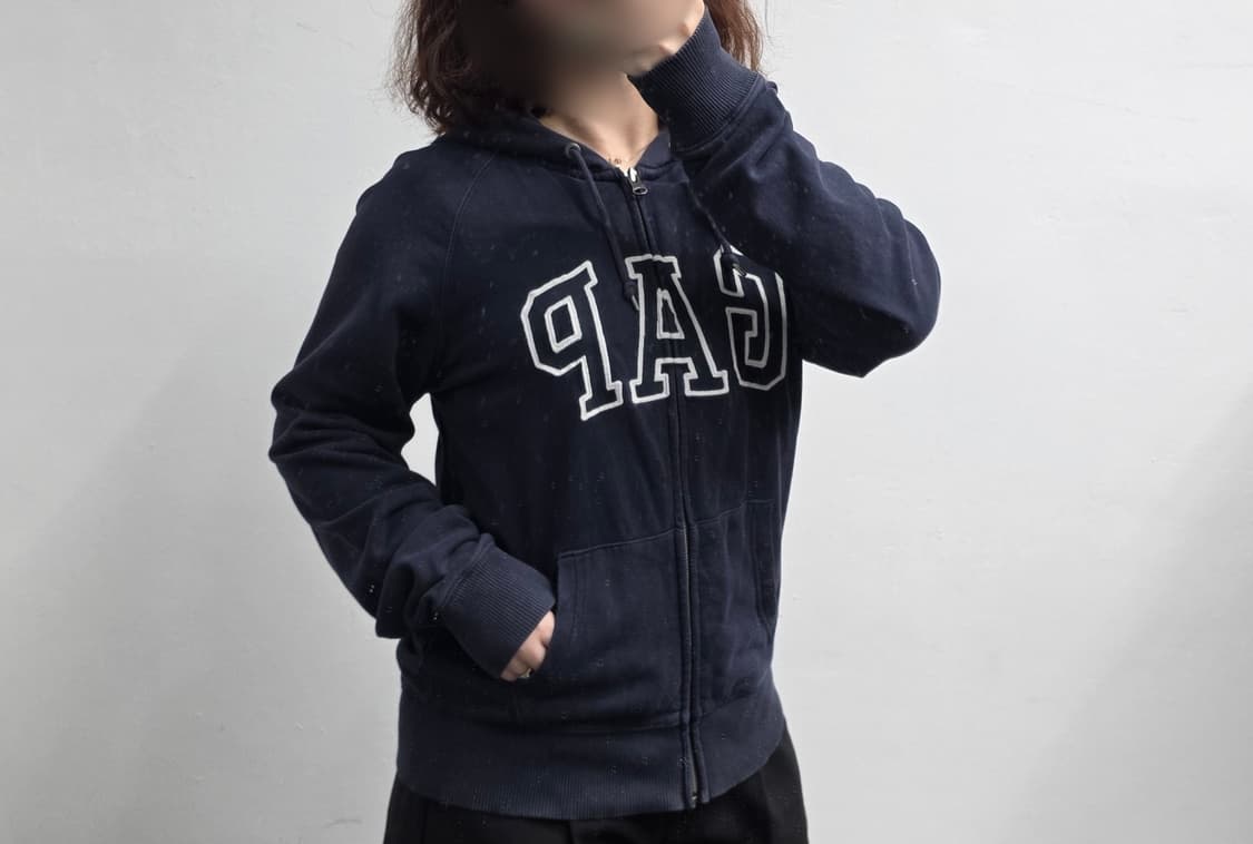 [프립]갭(GAP) 빅로고 후드 집업 네이비 상품이미지2