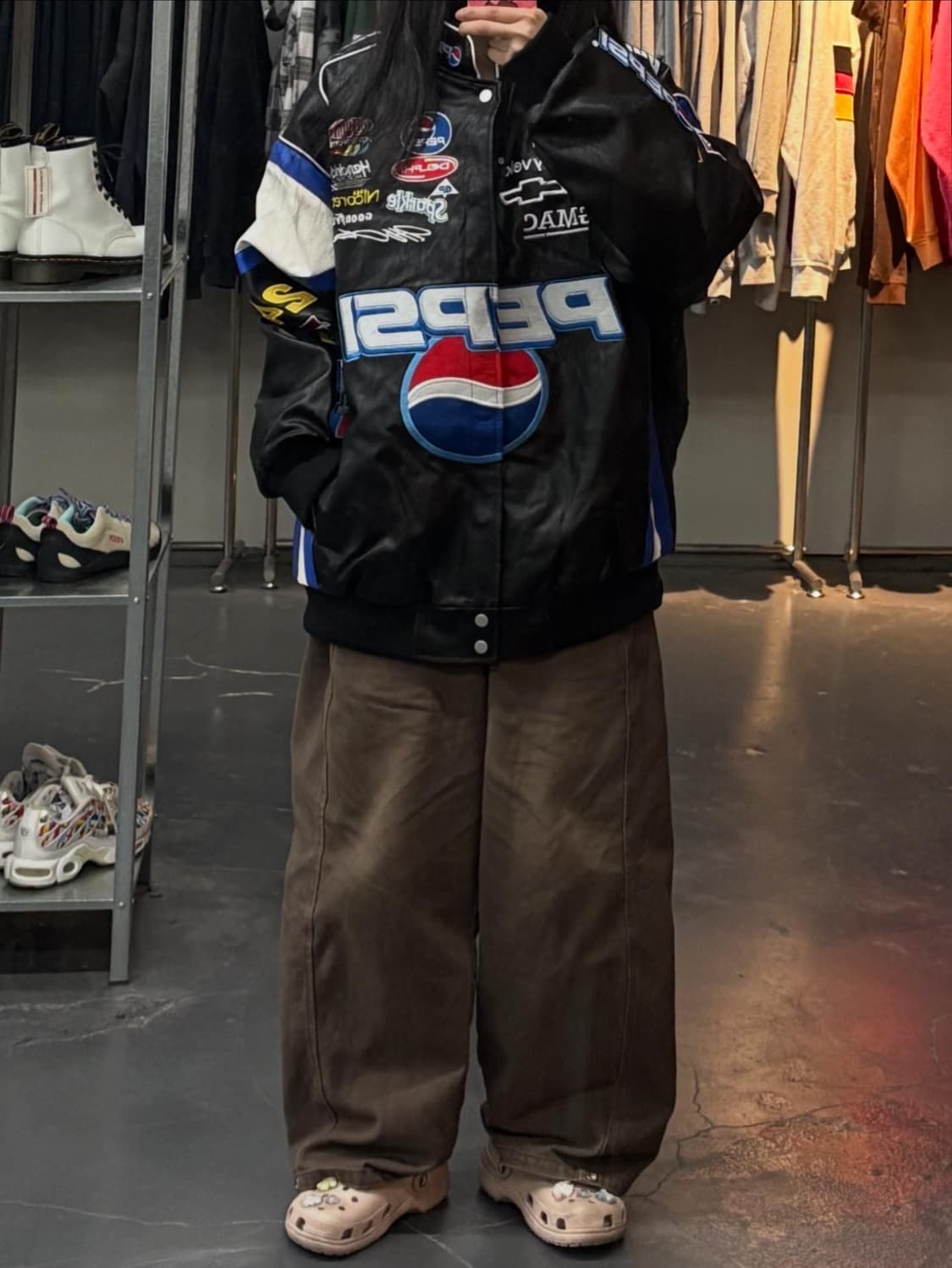 펩시 레이싱 자수패치 블랙 레더자켓 A3397 상품이미지1