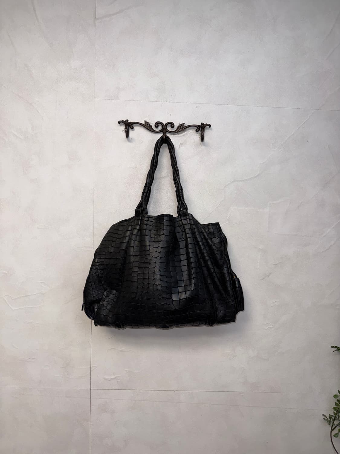 Renoma black crocodile string tote bag 상품이미지6