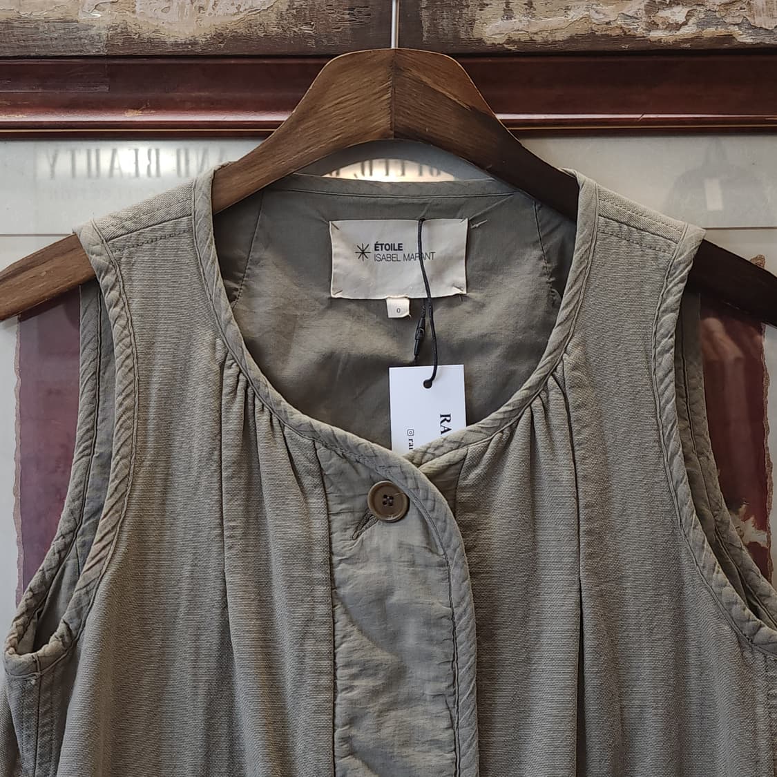 이자벨마랑 여성용 스트링 디테일 코튼 베스트 0 상품이미지3