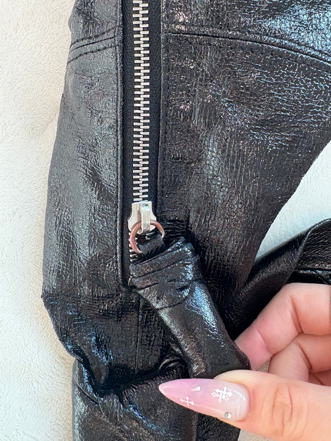 르메르 코티드린넨 크루아상 범백 블랙 m 미디엄 상품이미지5