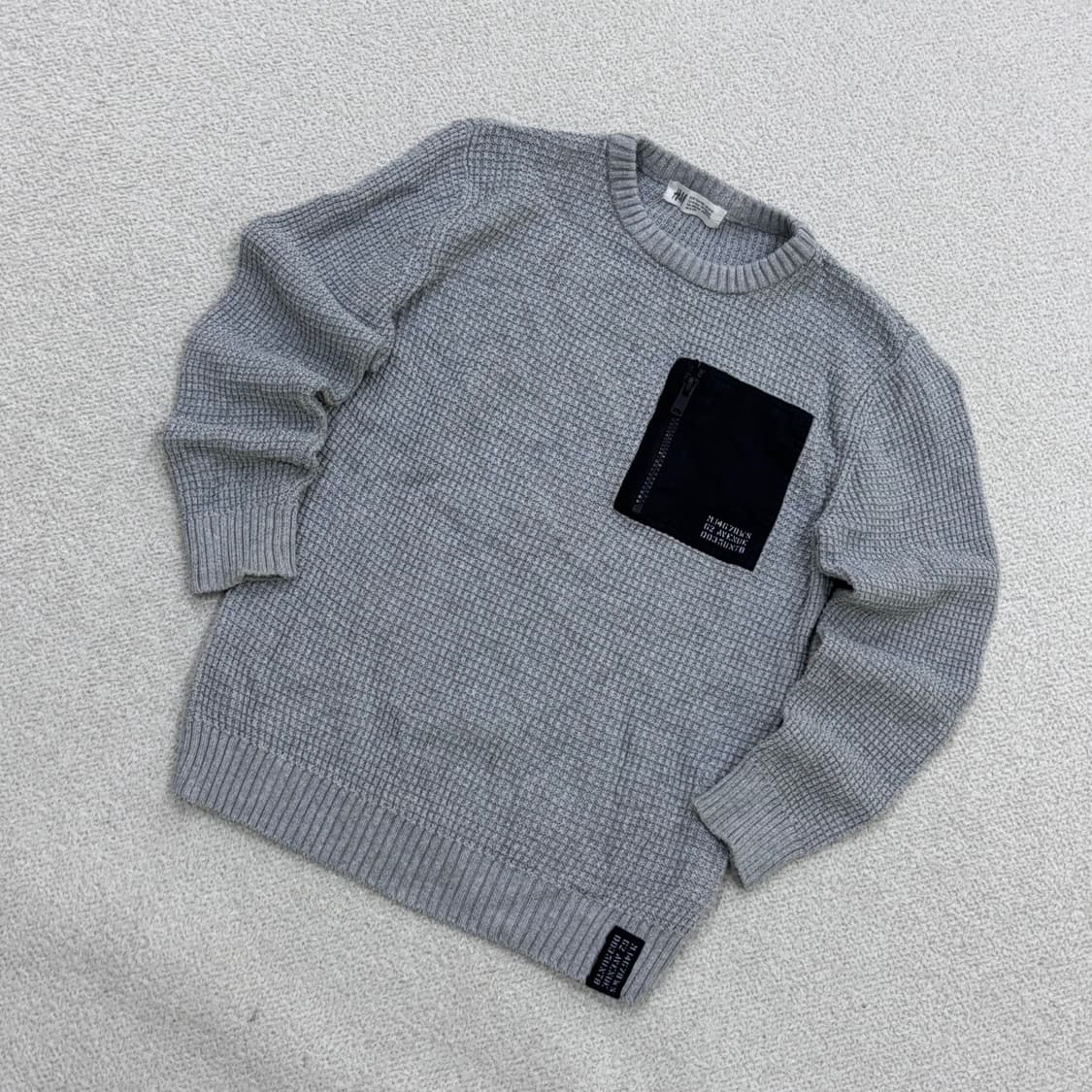 134/140 H&M 키즈 포켓 니트 스웨터 0518E 상품이미지1