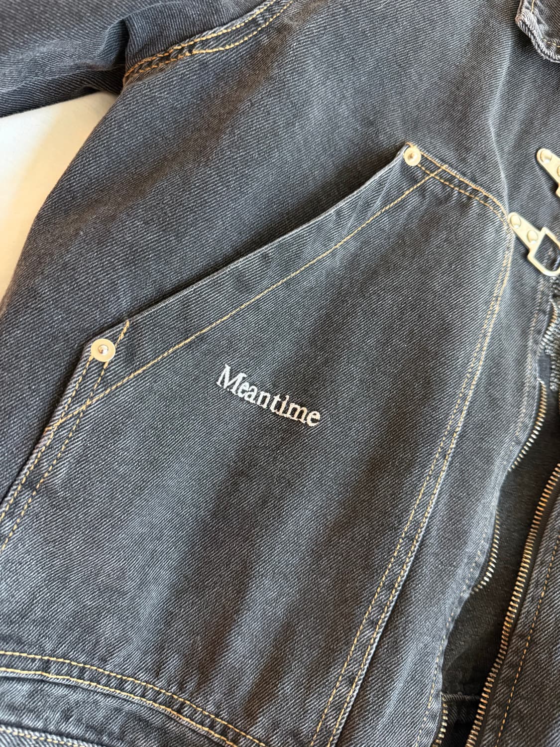 (레어) 민타임 데님 자켓 블랙 2 상품이미지5