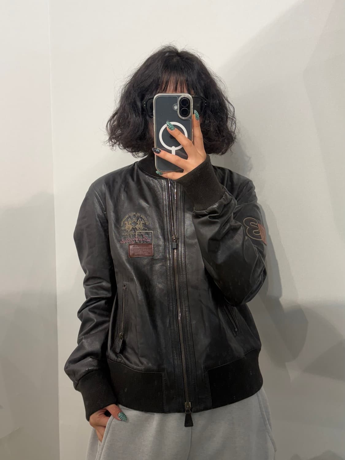 48 빈티지 La Martina 블랙 레더 봄버 자켓 블랙 상품이미지1
