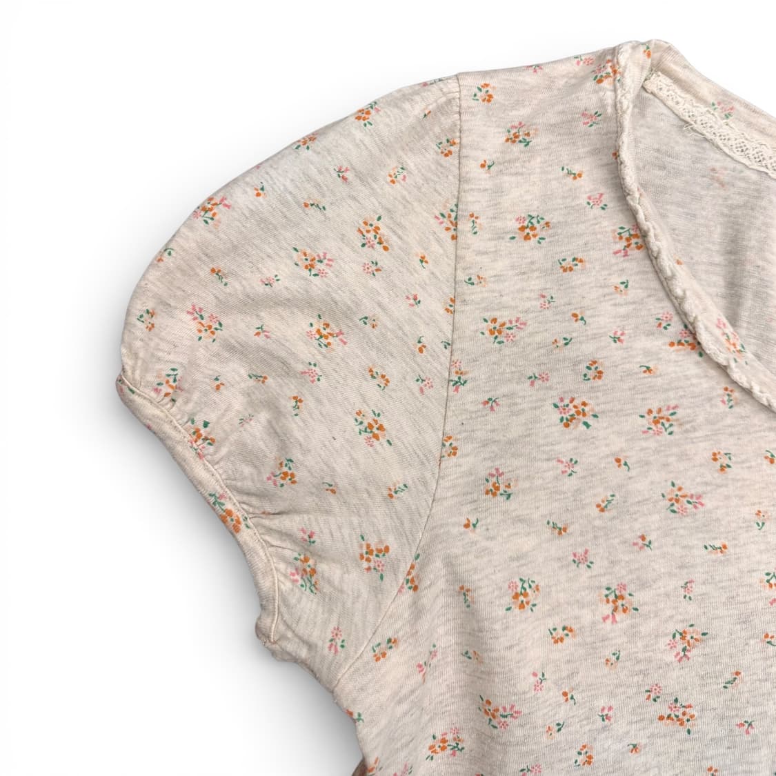 Flower Pattern Puff Cap Top 상품이미지6