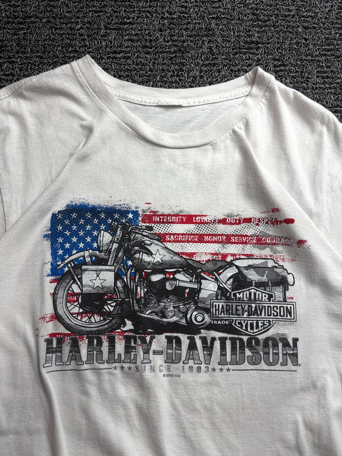 00s 할리데이비슨 USA 성조기 빅로고 바이크 티셔츠 2894 상품이미지1