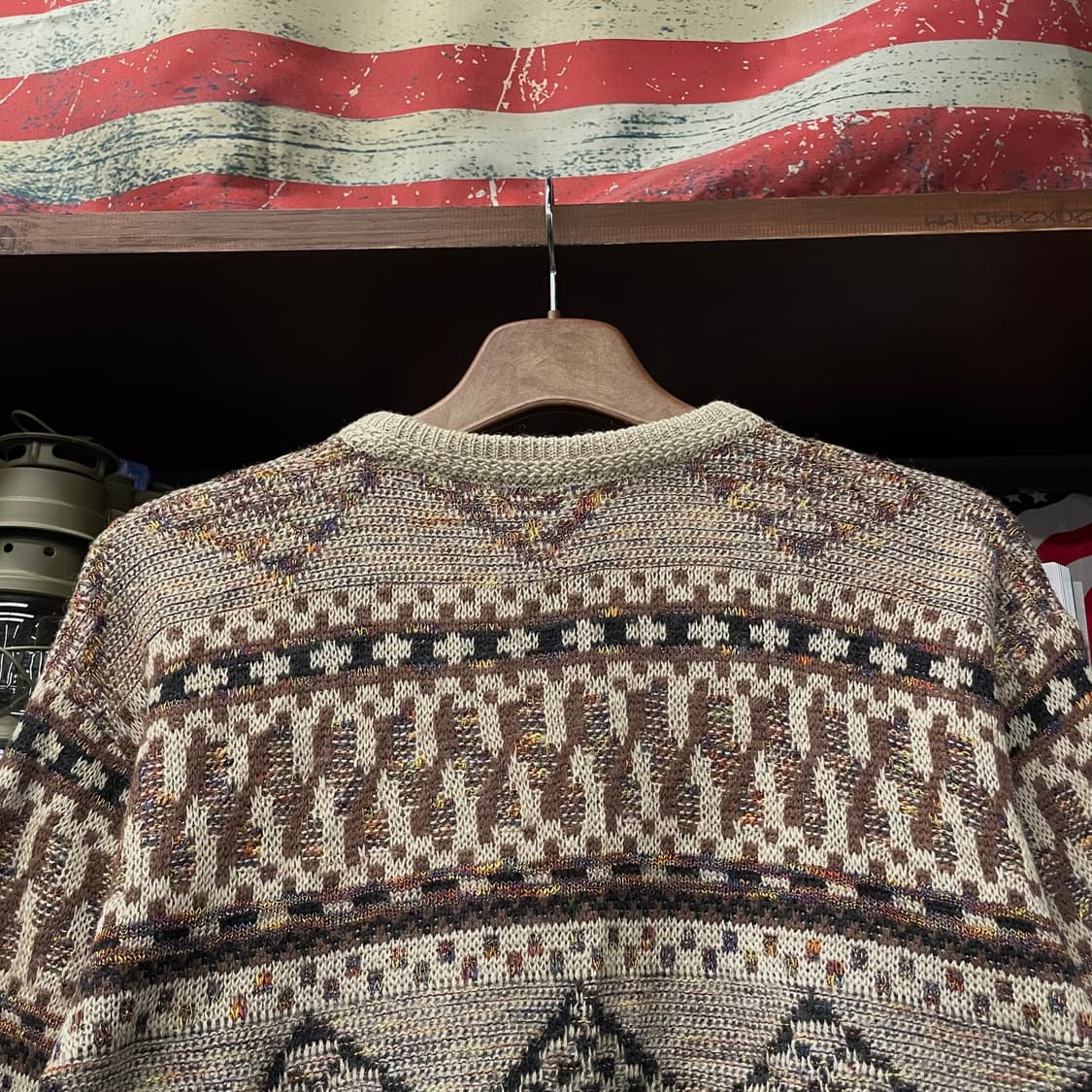 90s 트레일 웨이즈 멀티 패턴 노르딕 울 니트 스웨터 상품이미지4