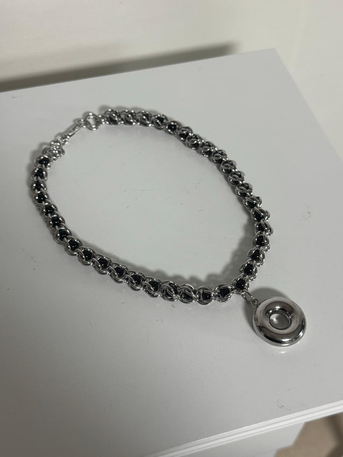 빅 오링 블랙오닉스볼 체인 목걸이 상품이미지9