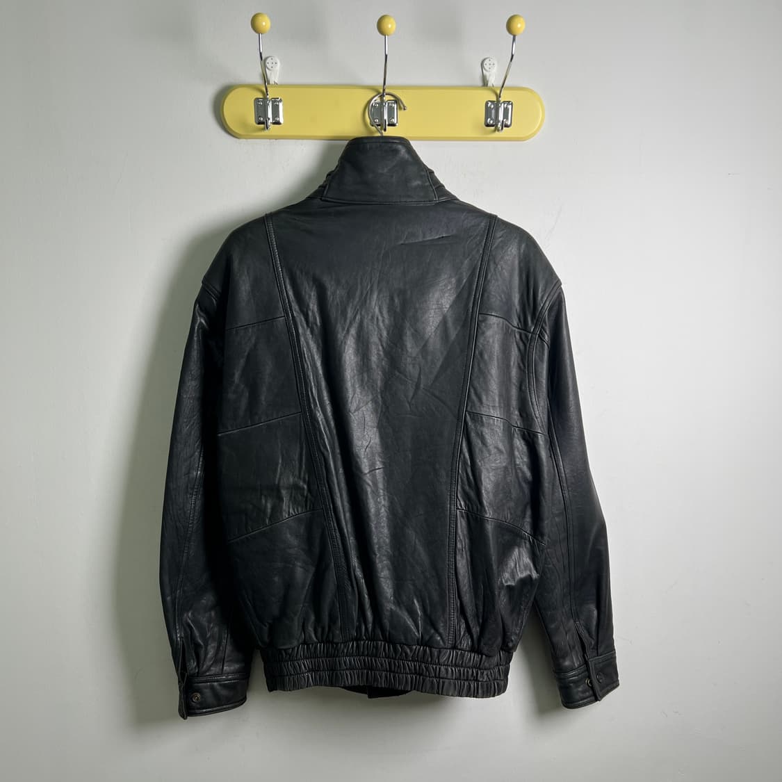 VTG 빈티지 블랙 양가죽 하이넥 봄버 자켓 L 상품이미지2