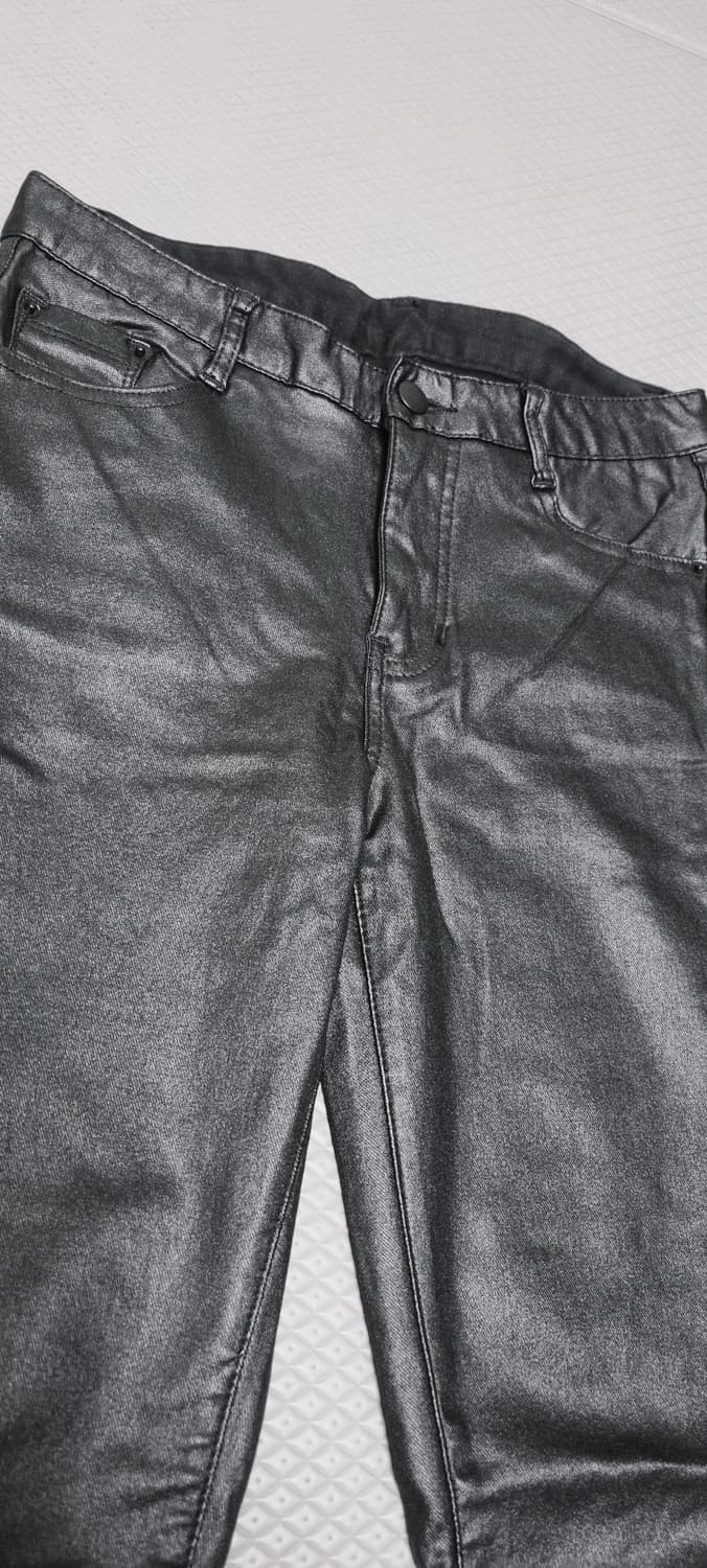 블랙 가죽 스키니팬츠(기모)(M) 상품이미지3