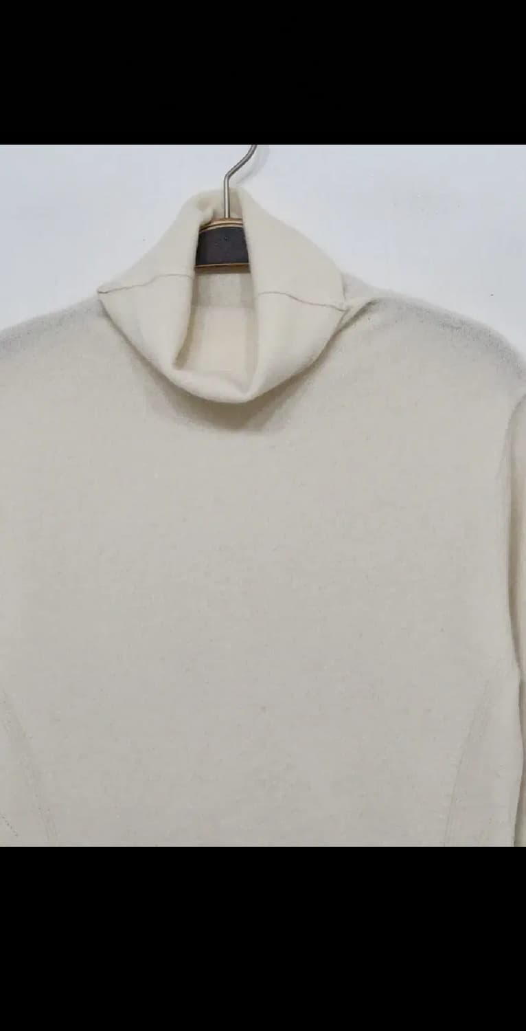 (M) 목폴라 캐시미어 니트 아이보리 무지 터틀넥 스웨터  상품이미지2