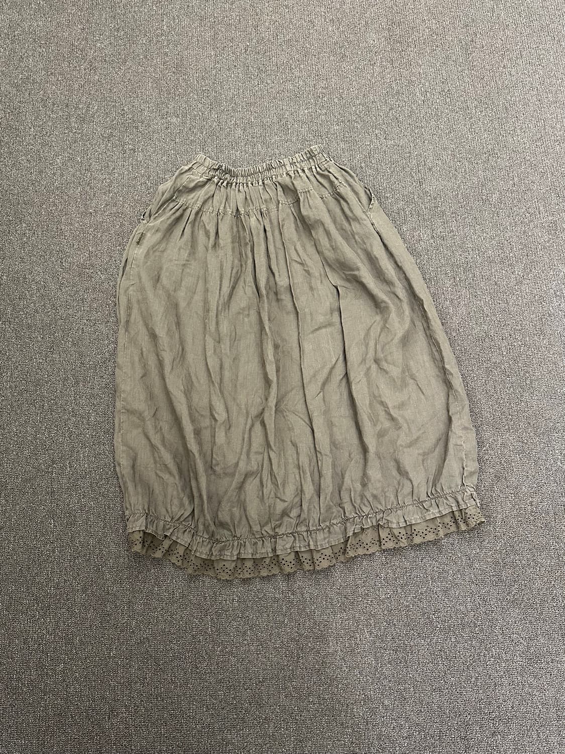 OS)Japanese vintage 밴딩 펀칭 레이스 디테일 브라운 포켓 상품이미지5