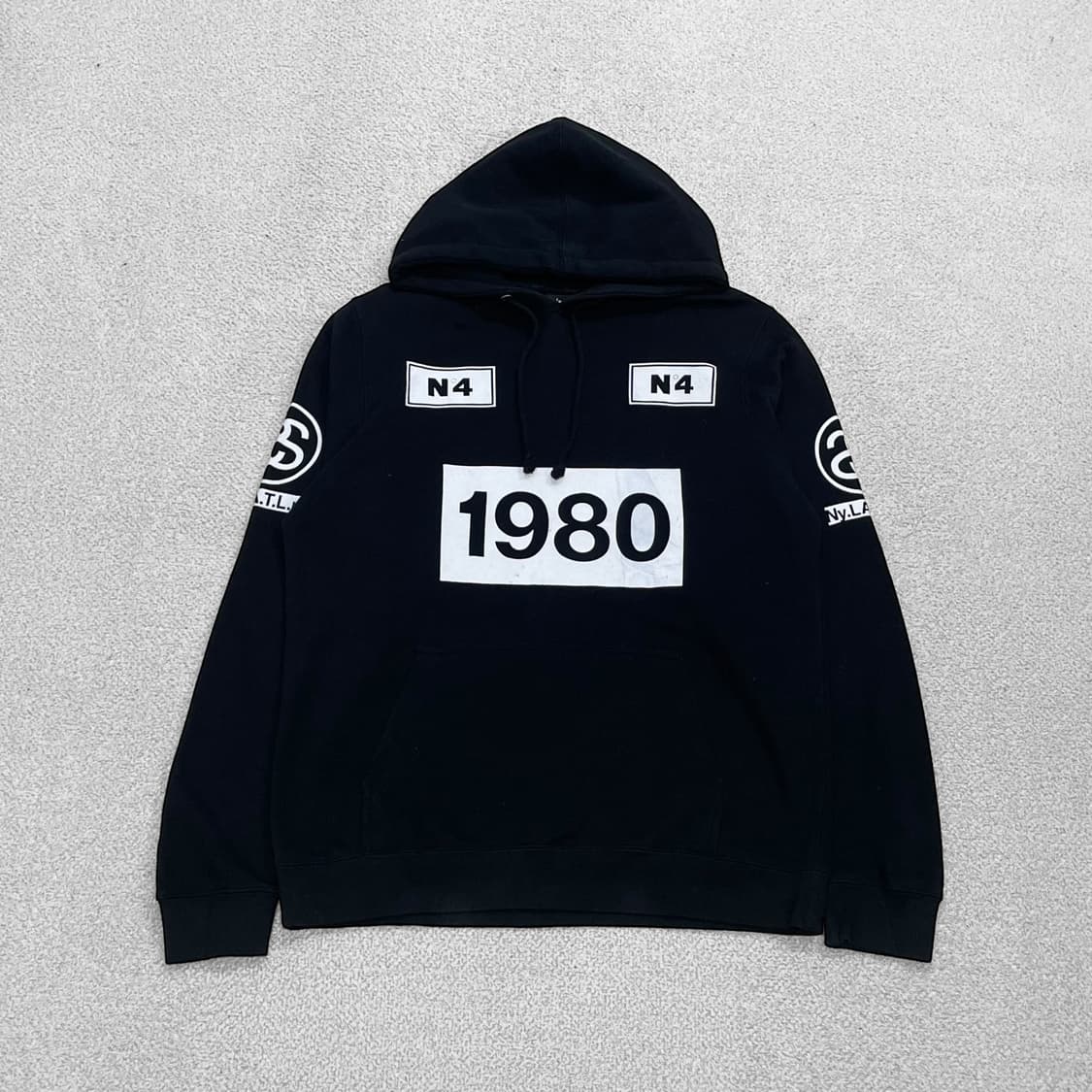 스투시 Stussy N4 1980 후드티 블랙 상품이미지1