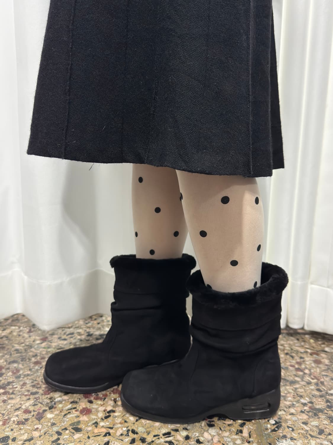 glitter star wrinkle fur boots 상품이미지5