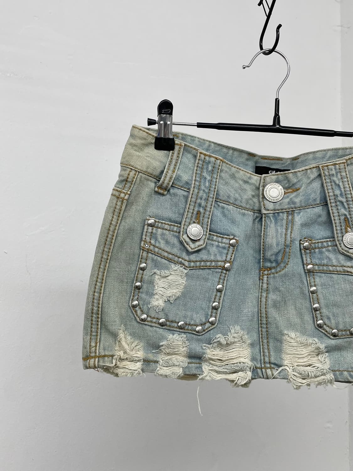 y2k 데미지 스터드 데님 스커트 상품이미지4