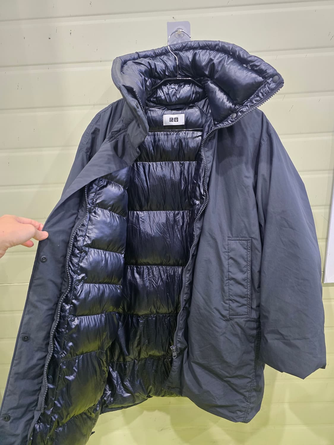 유니클로 U 롱패딩 XL 회색. 상품이미지7