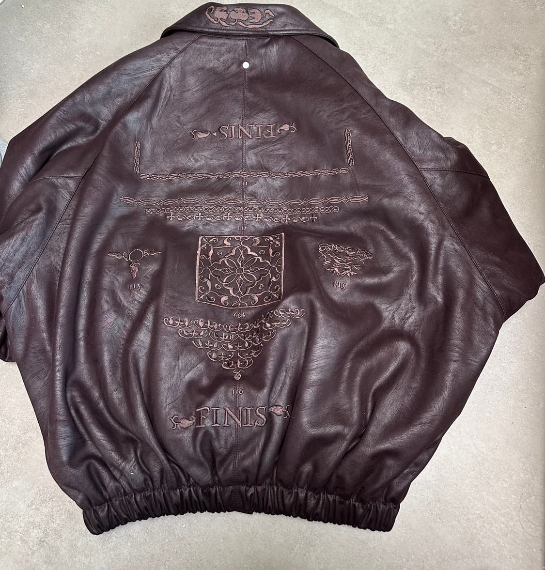 604SERVICE EMBROIDERED LEATHER JACKET 상품이미지4