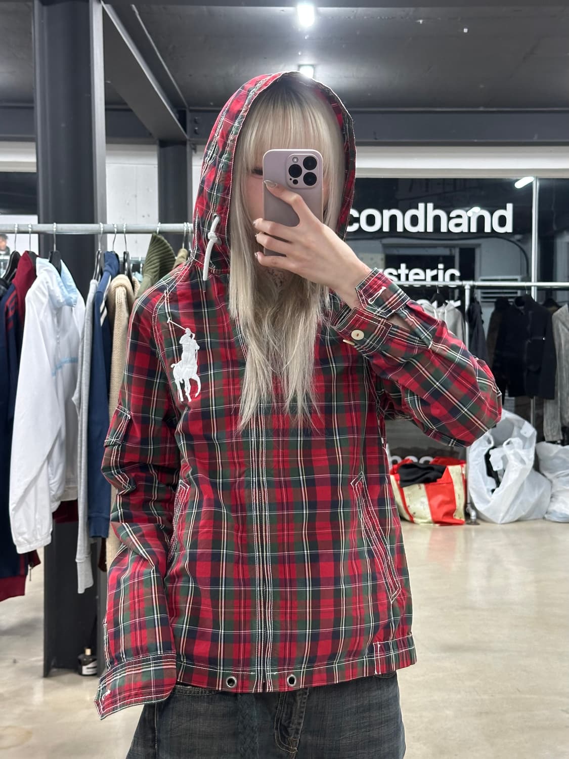 폴로 랄프로렌 빅포니 체크 후드 자켓 집업 상품이미지3