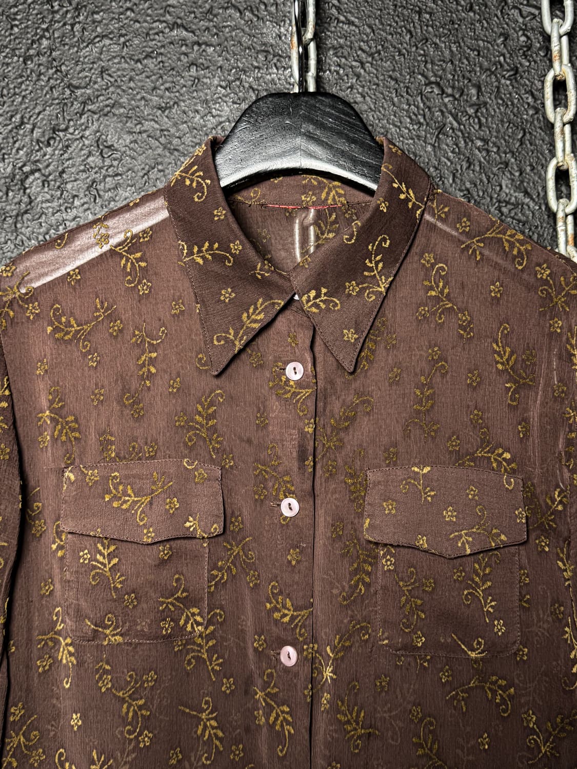 Sheer Floral Embroidery Shirt 상품이미지6