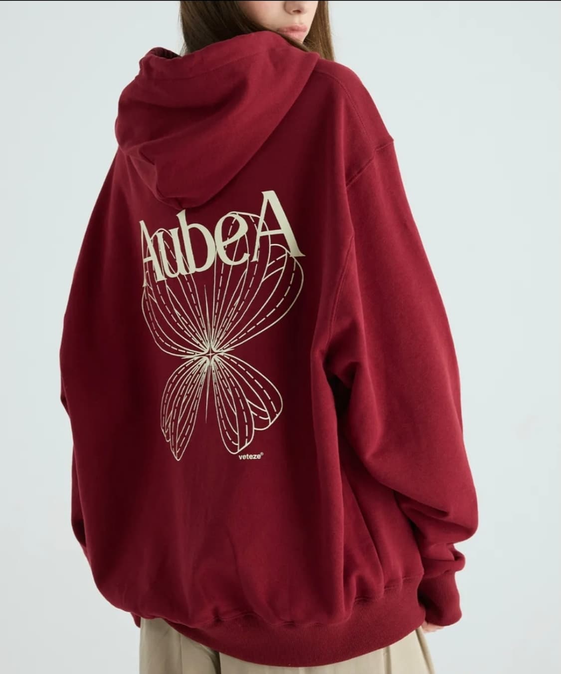 베테제 오브에 스타리본 후드 집업 버건디 상품이미지2