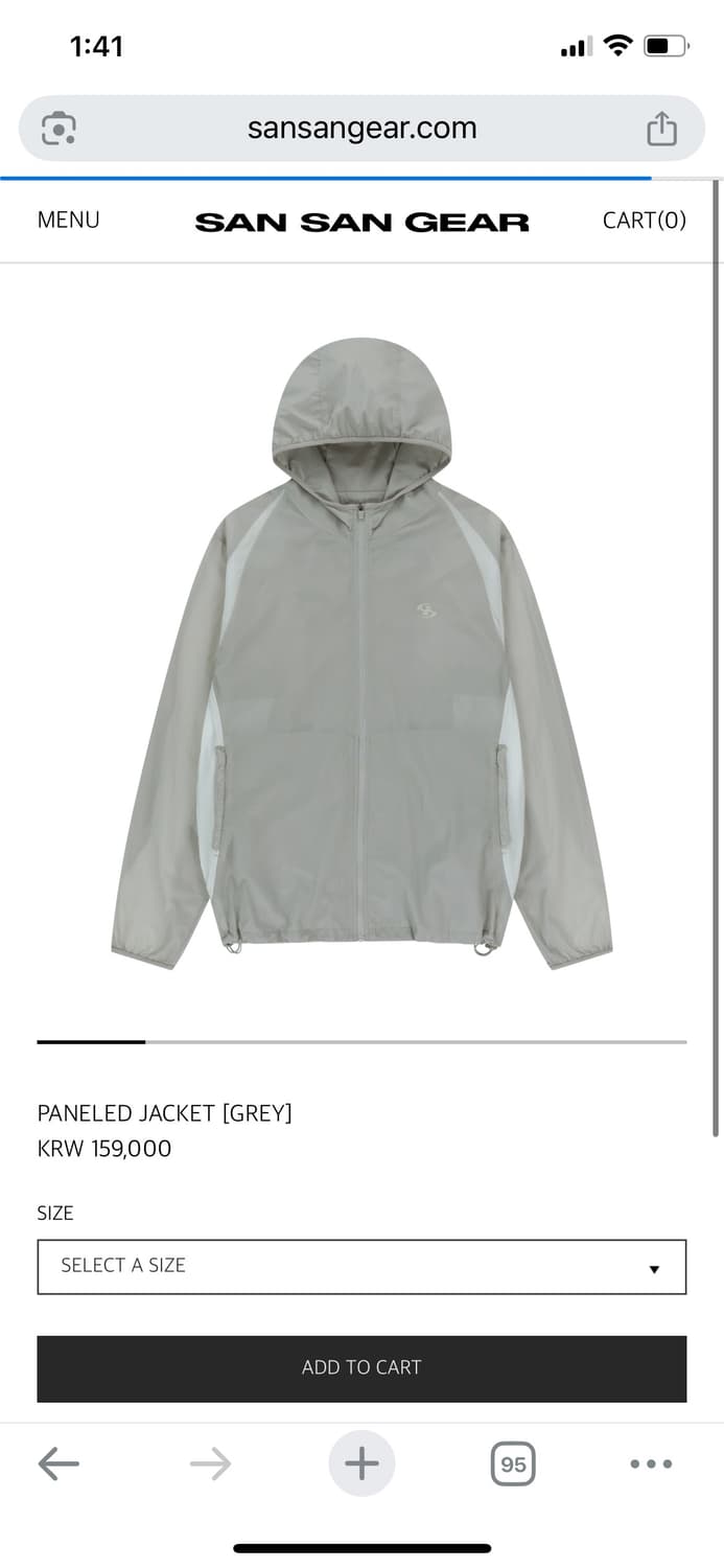 산산기어 바람막이 1사이즈 25fw 상품이미지1