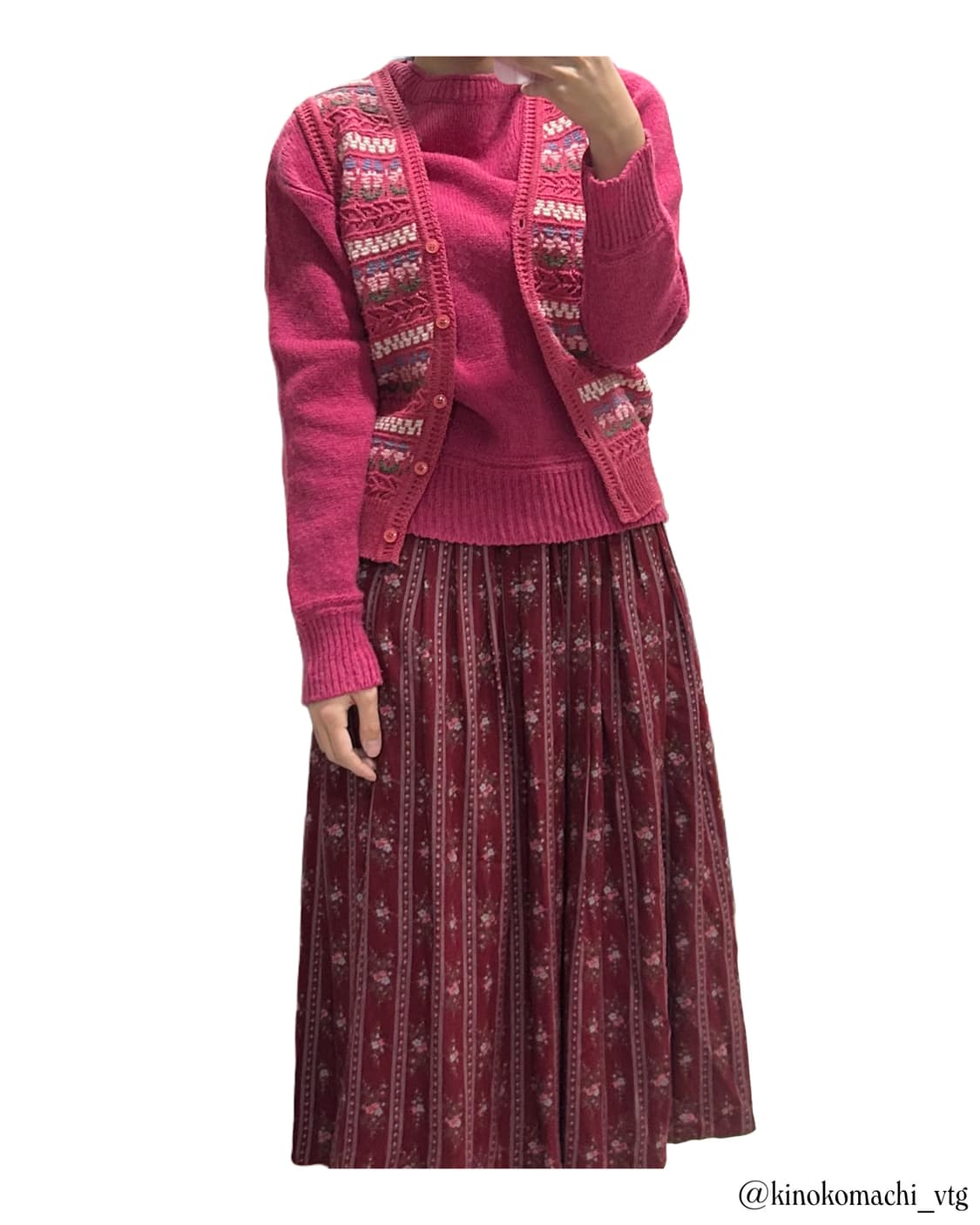 [세트 ]핑크버건디 플라워 러블리 모리걸 셋업 상품이미지3