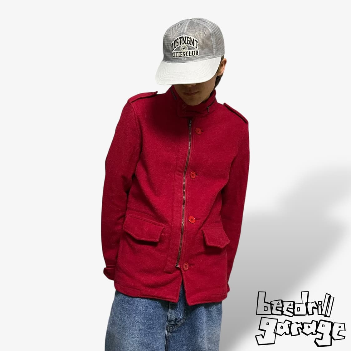 Ships jet blue 일본 빈티지 레드 버튼 자켓 상품이미지1