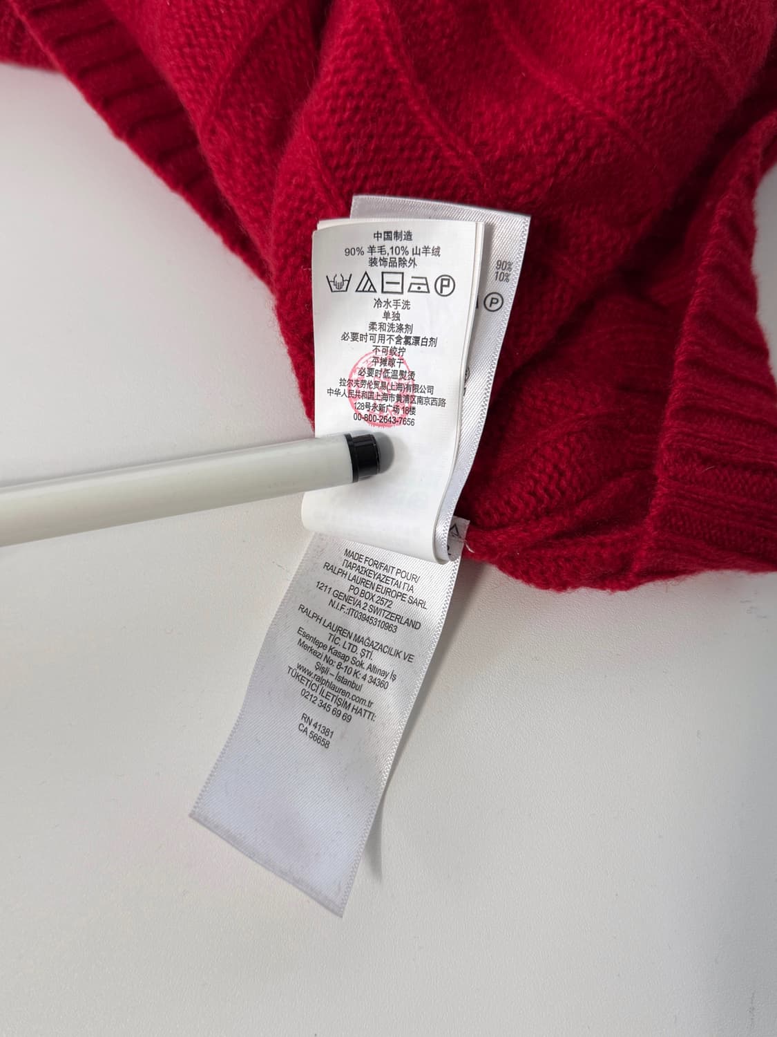 폴로 랄프로렌 루즈핏 신형 캐시미어 울 레드 꽈배기 니트 상품이미지6