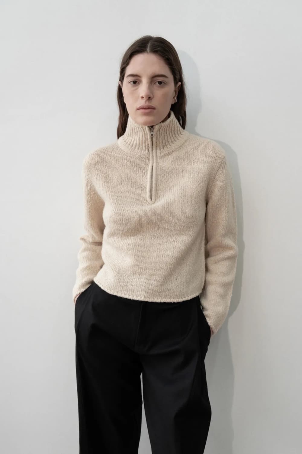 아모멘토 울 하프넥 집업니트 0 상품이미지4