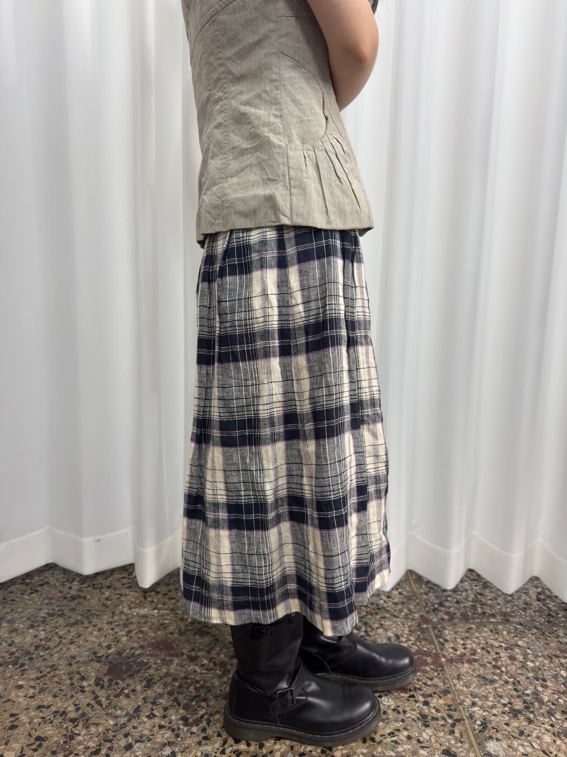 check pleats skirt 상품이미지6