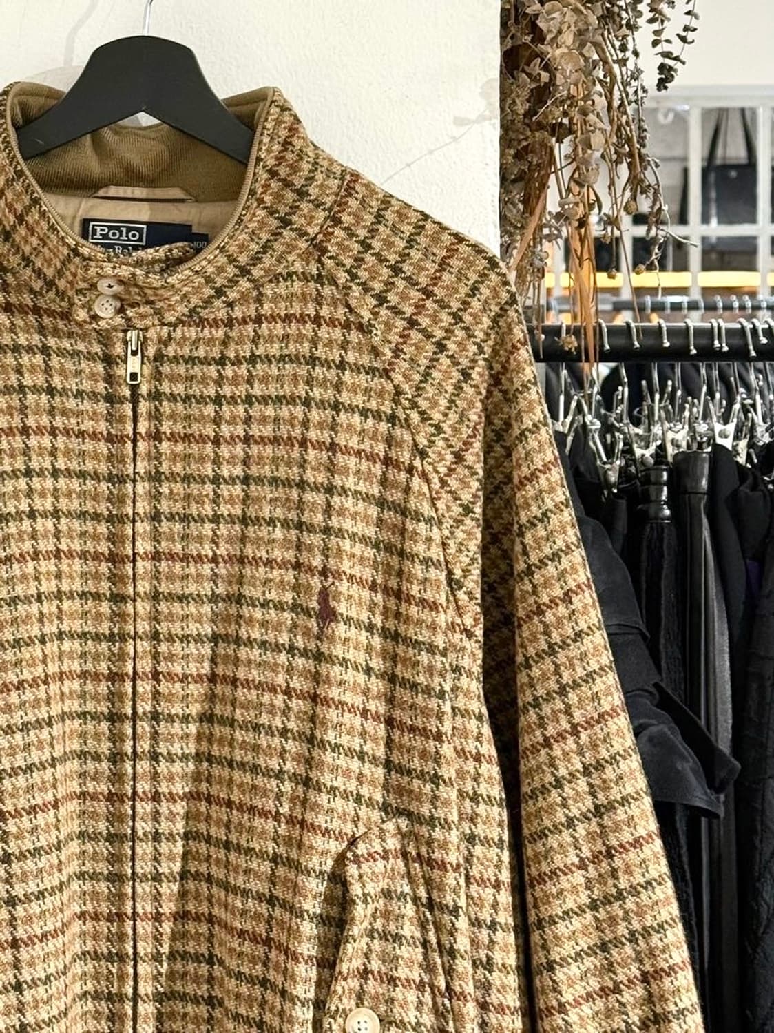 폴로 랄프로렌 90s 브라운 건클럽체크 울 바라쿠타 자켓 상품이미지3