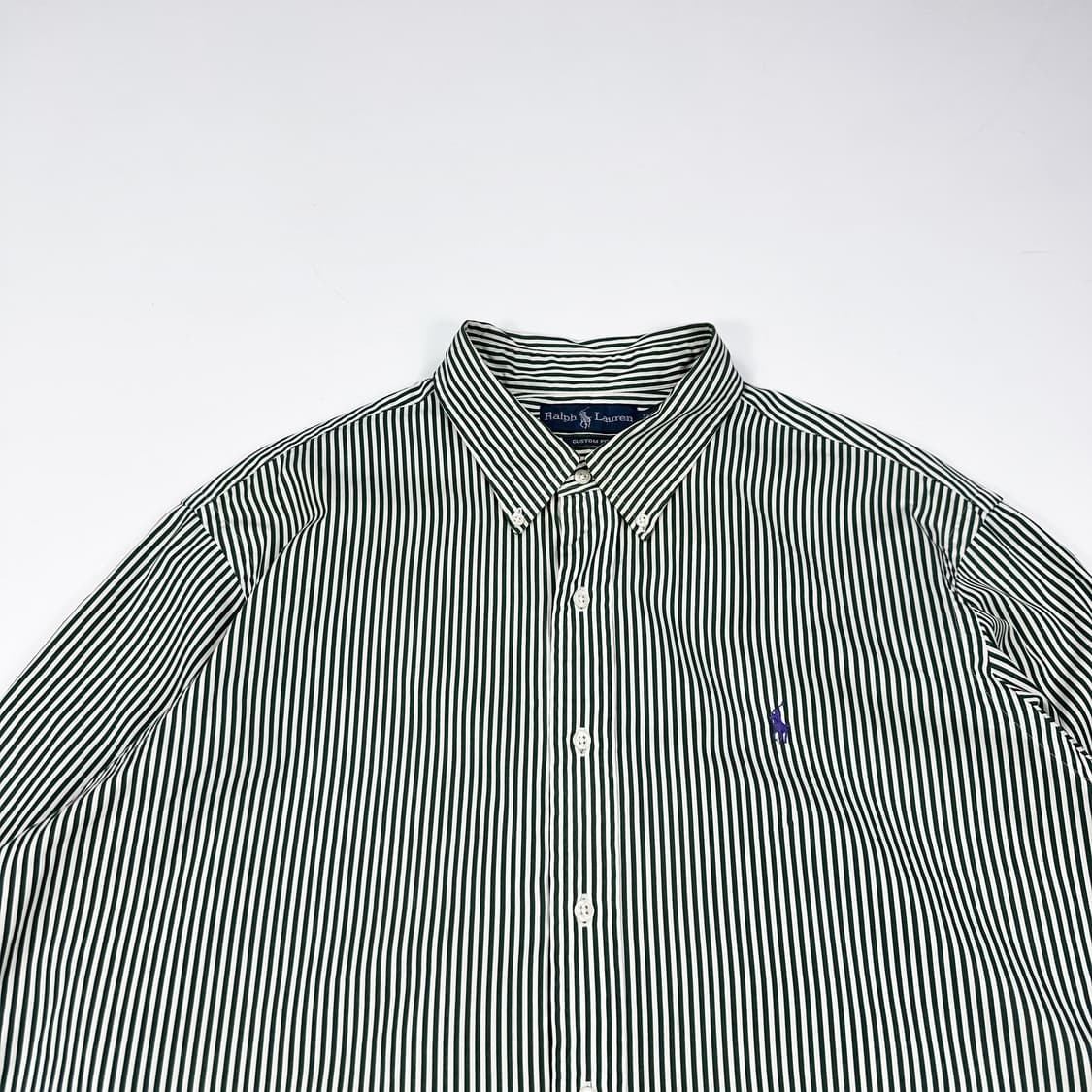 폴로 랄프로렌 커스텀핏 스트라이프 셔츠 그린 2XL 상품이미지2