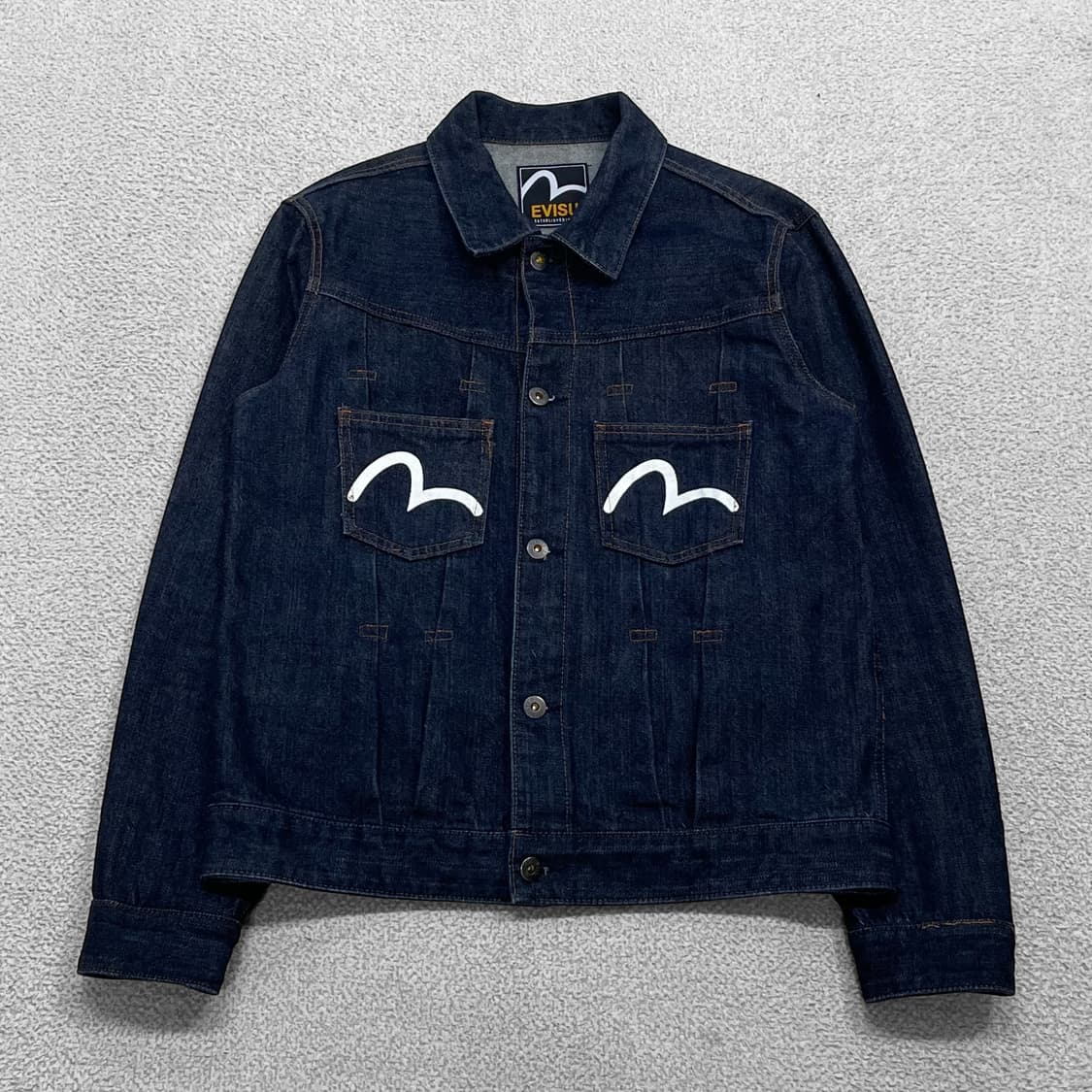 에비수 Evisu 빅 로고 포켓 인디고 데님 트러커 자켓 상품이미지2