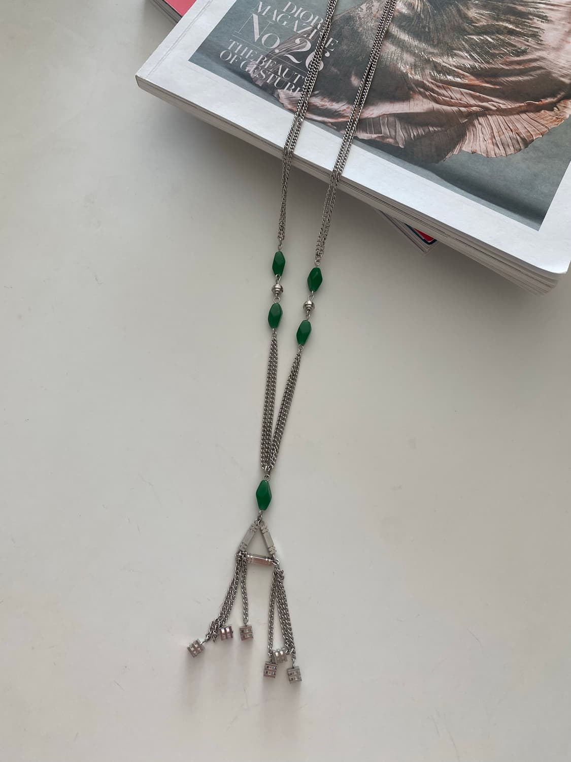 빈티지 그린 롱 목걸이 상품이미지3