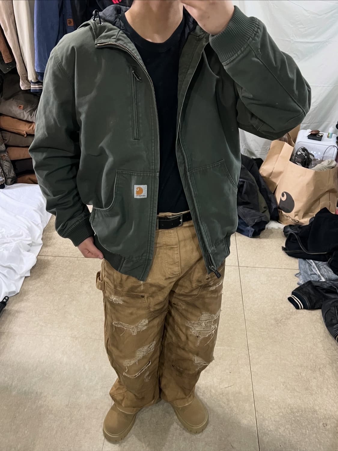 칼하트 모스그린 액티브 자켓 상품이미지4