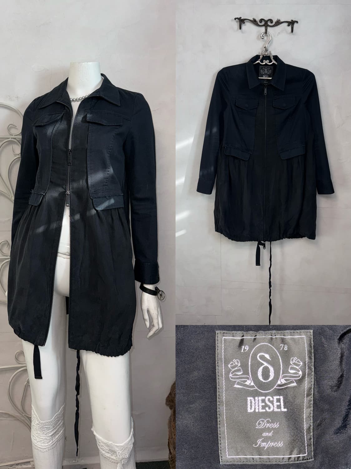 DIESEL black satin two ways balloon jk 상품이미지1
