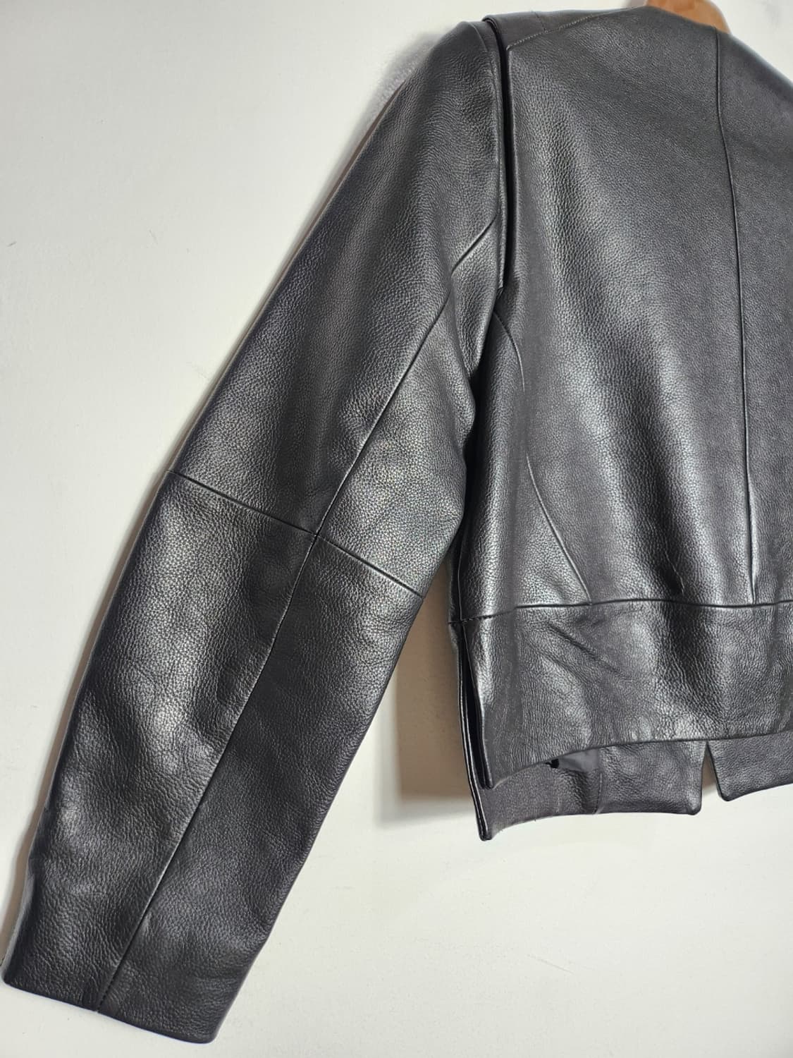 프렌치 커넥션 제뉴인 레더 노카라 라이더 자켓 상품이미지5