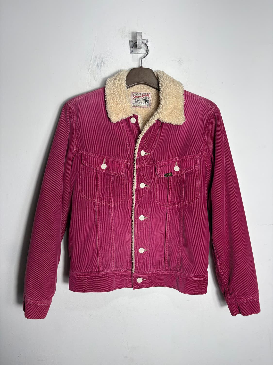 Lee 리 시어링 카라 핑크 코듀로이 자켓 상품이미지1