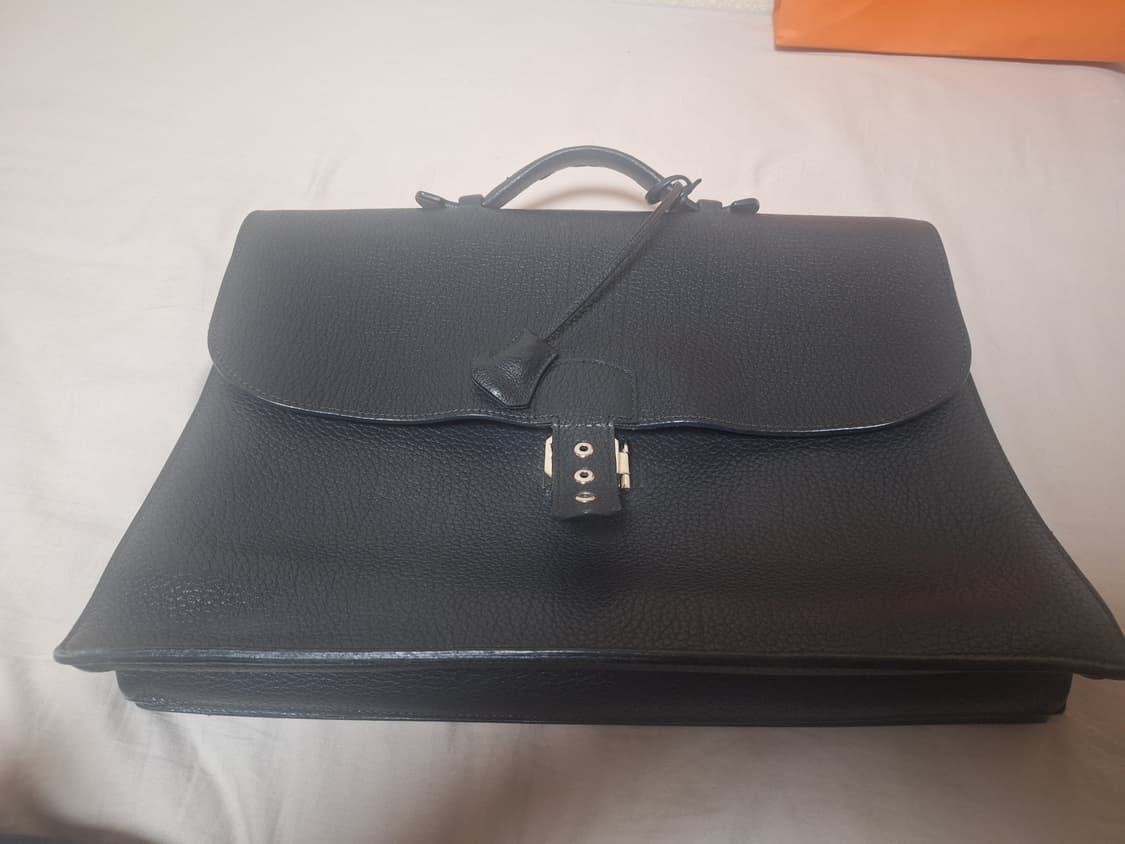 에르메스 삭아데페슈 남성 서류가방 블랙 | 정품 | 상태좋음 상품이미지5