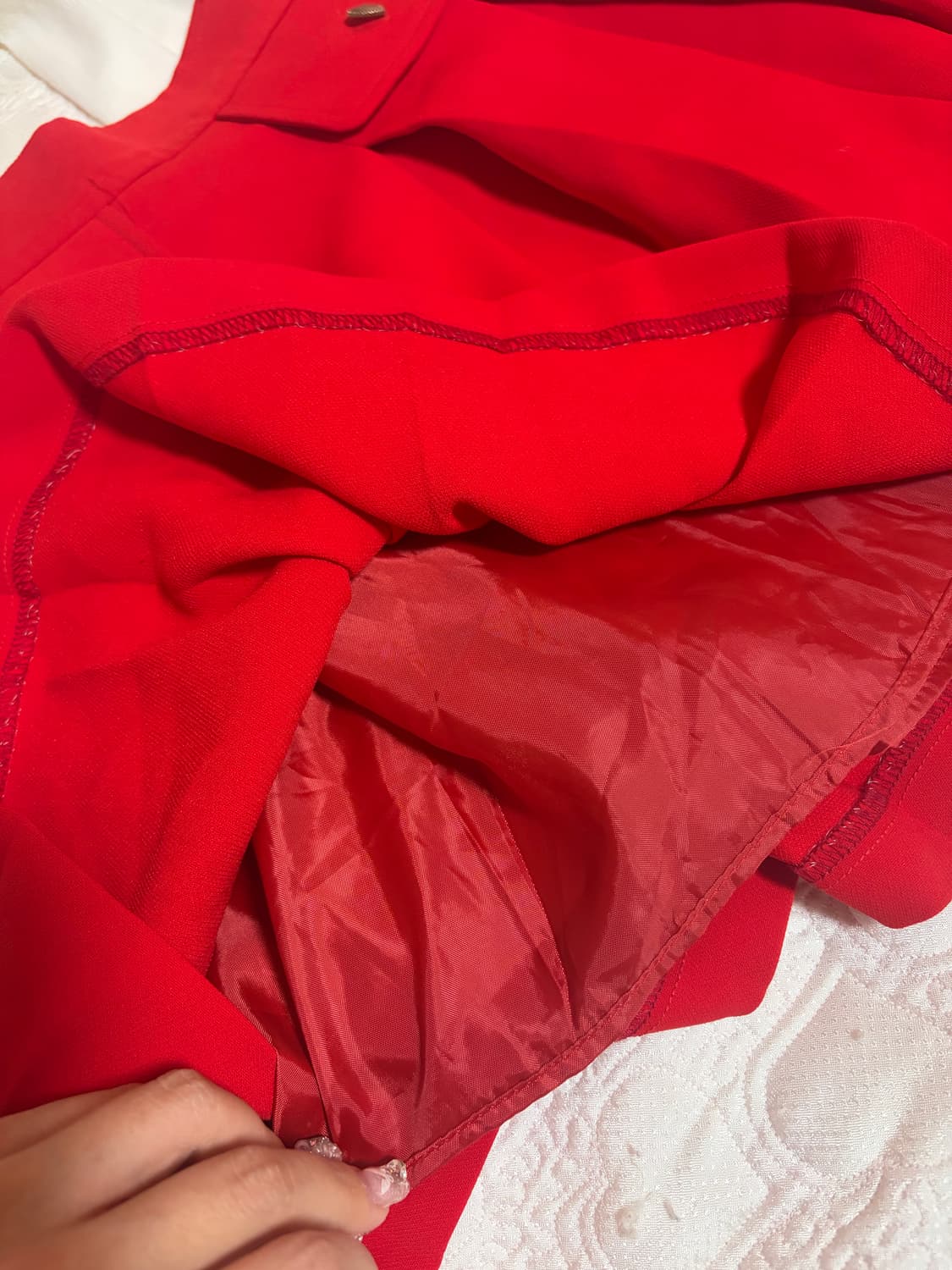 하트단추 레드스커트 상품이미지5