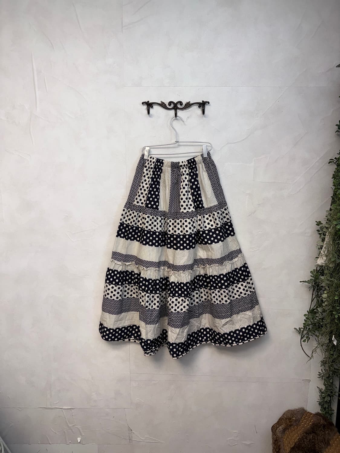 Black & white dot pattern cancan skirt 상품이미지3