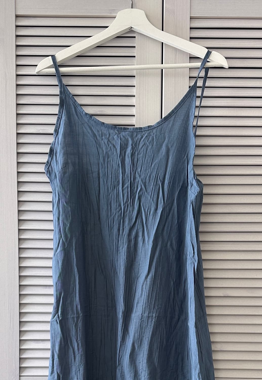 뮤트 블루 뷔스티에 링클 원피스 상품이미지1