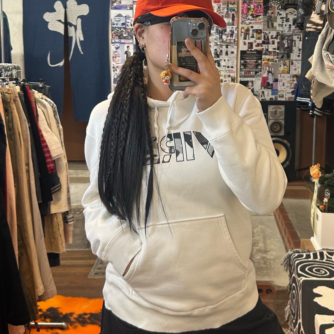 아비렉스 JPN 화이트 빅 로고 후드티 상품이미지2