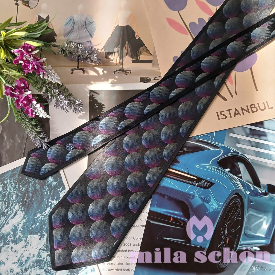 밀라숀 실크 블랙 도트 패턴 넥타이 9.4cm A~B등급 A19861
 상품이미지2