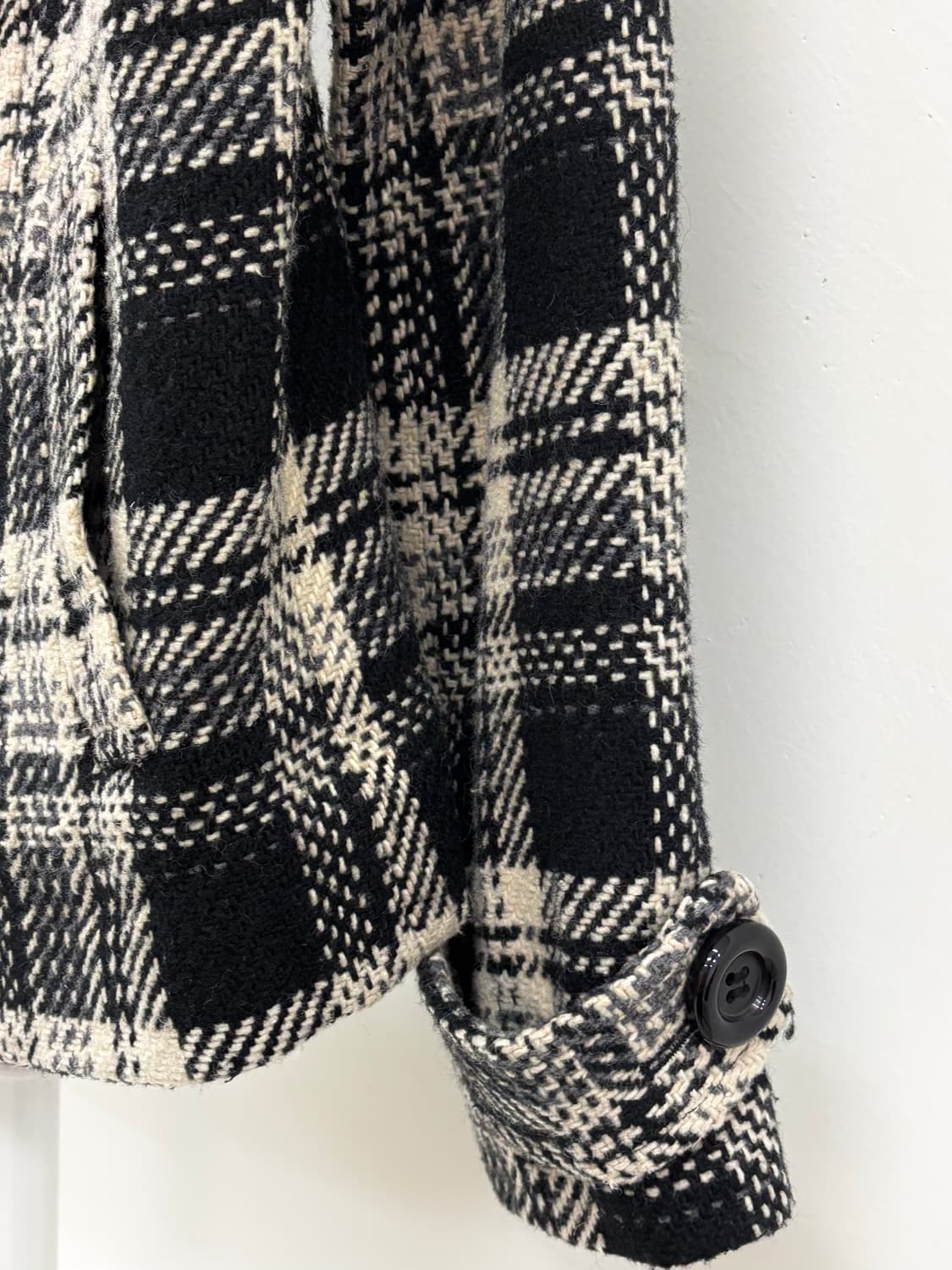 빈티지 블랙 하프 코트 울 자켓 상품이미지6